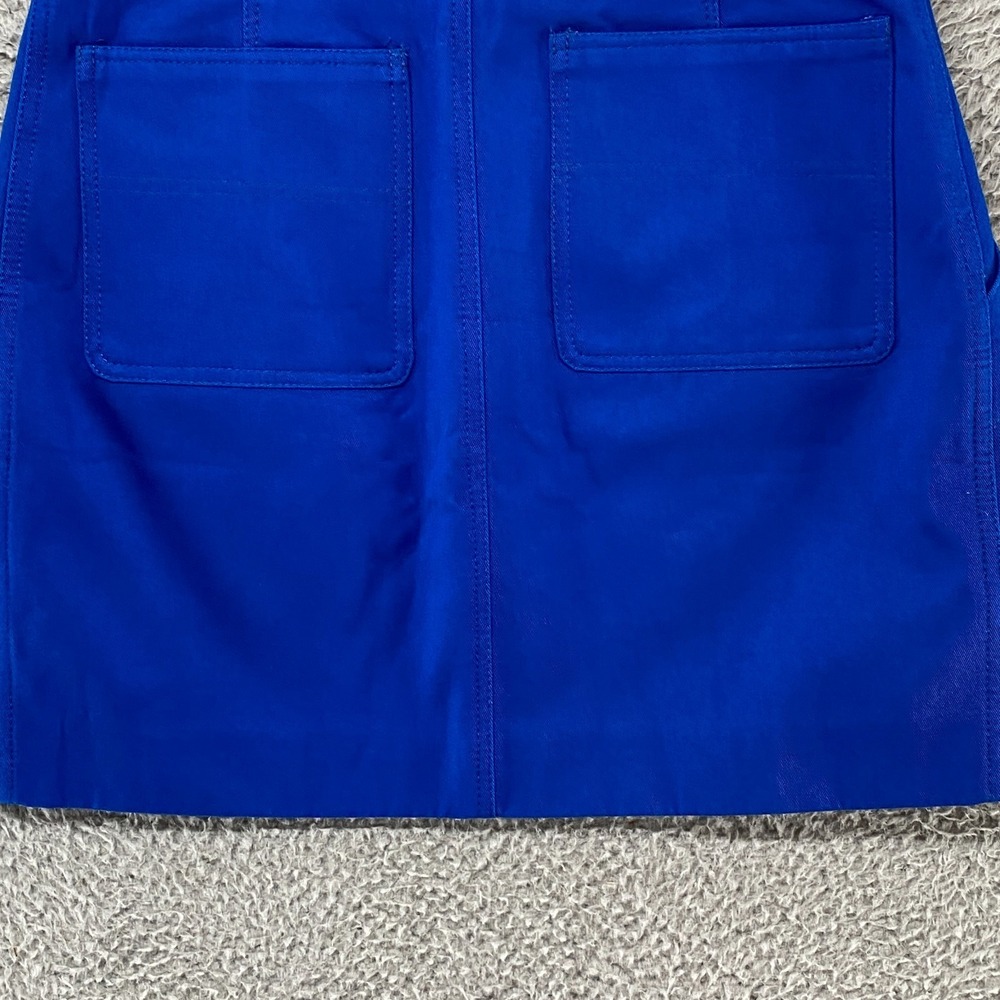Sandro Skirt Womens 2 Blue Cotton Twill Mini High Waist Utility Pockets Summer - Picture 11 of 14